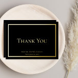 Einfache Minimalistische Hochzeit Vielen Dank Folien Feiertagskarte<br><div class="desc">Bei manchen Gelegenheiten wird unterschwellige Eleganz gefordert, und dieses Hochzeitsdesign "Danke" erreicht dieses Ziel mit einem einfachen goldenen (oder silbernen) Folientext und Rahmen-Design, das der Inbegriff des minimalistischen Stils ist. Fügen Sie einfach die Namen und das Datum der Braut- und Zeltbäume hinzu. Zurück zeigt eine einfache Danksagung, die bearbeitet werden...</div>