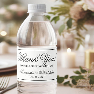 Einfache Minimalistische Hochzeit Vielen Dank Wasserflaschenetikett