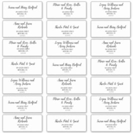 Einfache Minimalistische Hochzeitgastadressen-Labe Aufkleber