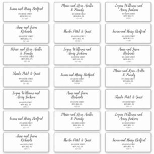 Einfache Minimalistische Hochzeitgastadressen-Labe Aufkleber