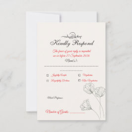 Einfache Minimalistische Hochzeits-RSVP-Karte RSVP Karte