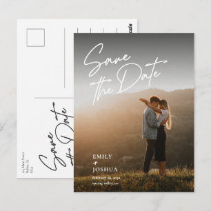 Einfache Minimalistische Hochzeitsankündigung mit Postkarte