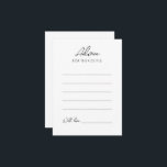 Einfache Minimalistische Hochzeitsberatungskarte Hinweiskarte<br><div class="desc">Diese einfache,  minimalistische Hochzeitsberatungskarte ist perfekt für Ihre elegante,  moderne Hochzeit. Dieses Design ist mit schwarzem,  einfachem Drehbuch auf einem neutralen,  hellweißen Hintergrund ausgestattet,  um Ihre klassische traditionelle Hochzeit oder minimalistische Hochzeit im Frühling,  Sommer,  Herbst oder Winter. Gerne stehen wir Ihnen für Fragen zu diesem Design zur Verfügung.</div>