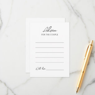Einfache Minimalistische Hochzeitsberatungskarte Hinweiskarte