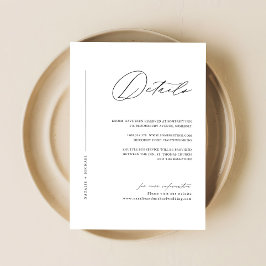 Einfache Minimalistische Hochzeitsdetails in Schwa Begleitkarte