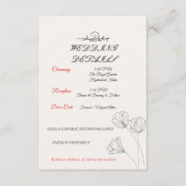 Einfache Minimalistische Hochzeitsdetails Karte
