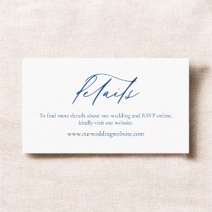 Einfache Minimalistische Hochzeitsdetails Visitenkarte