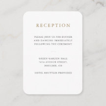 Einfache Minimalistische Hochzeitsempfangskarte