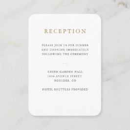 Einfache Minimalistische Hochzeitsempfangskarte Begleitkarte