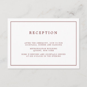 Einfache Minimalistische Hochzeitsempfehlung aus B Begleitkarte