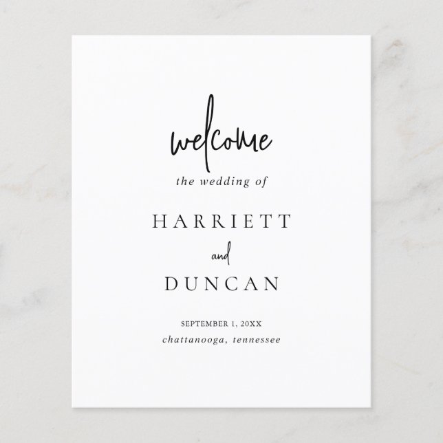 Einfache Minimalistische Hochzeitsfeier Flyer (Vorne)