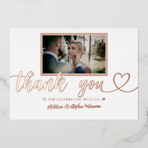 Einfache Minimalistische Hochzeitsgoldfolie Dankes Folien Feiertagskarte