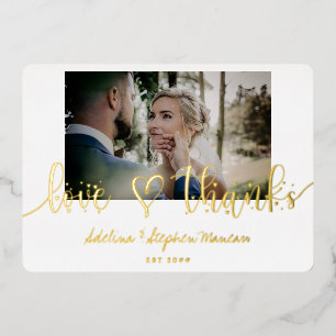 Einfache Minimalistische Hochzeitsgoldfolie Dankes Folieneinladung