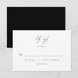 Einfache Minimalistische Hochzeitskarte für RSVP