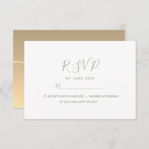 Einfache Minimalistische Hochzeitskarte RSVP Karte
