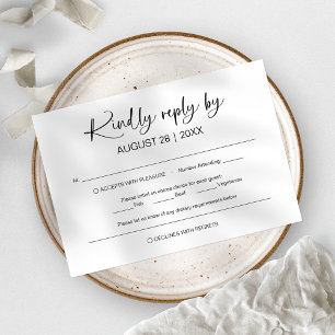 Einfache Minimalistische Hochzeitskarten Einladung
