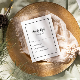 Einfache Minimalistische Hochzeitsrahmen-RSVP-Kart RSVP Karte