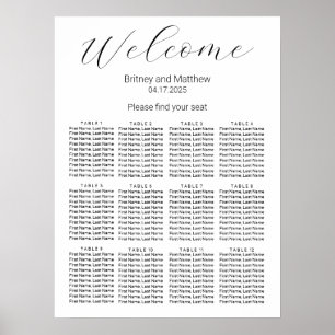 Einfache Minimalistische Hochzeitstabelle Poster