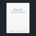 Einfache Minimalistische Hochzeitstiefelder-Karten Postkarte<br><div class="desc">Diese einfachen,  minimalistisch gestalteten Eimerkarten sind die perfekte Wahl für einen modernen Hochzeitsempfang oder ein modernes Brautparty. Das einfache und elegante Design zeichnet sich durch klassische und extravagante Schriftzeichen in Schwarz und Weiß aus. Ändern Sie den Wortlaut in Anzug jedes Lebensereignisses. Das Schild der Schaufelliste wird separat verkauft.</div>