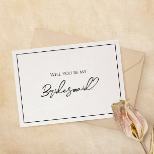 Einfache Minimalistische Hochzeitstiftkarte Einladung