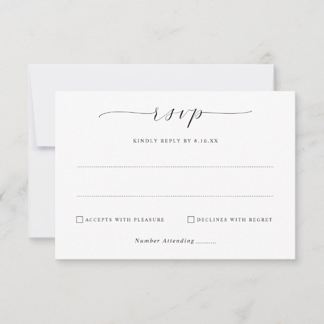 Einfache Minimalistische Hochzeitstorte RSVP Karte (Vorderseite)