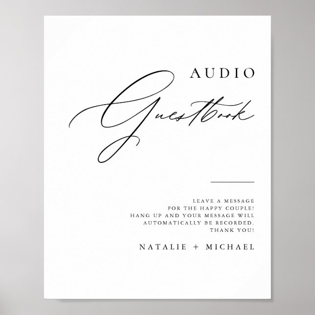 Einfache Minimalistische Hochzeitsurkunde Poster (Vorne)