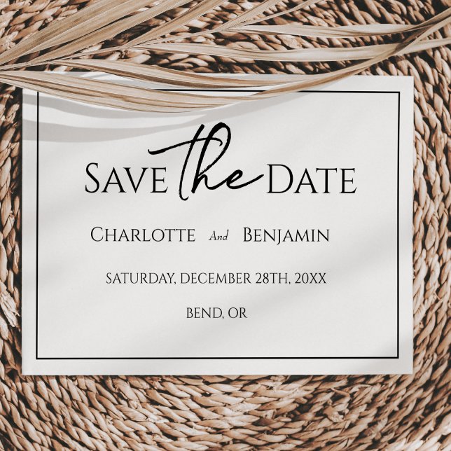 Einfache Minimalistische Hochzeitswohnung Save the Date (Von Creator hochgeladen)