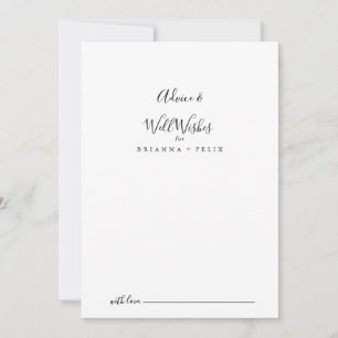 Einfache Minimalistische Hochzeitswünsche Hinweiskarte