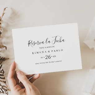 Einfache Minimalistische, horizontale Reserva la F Save The Date