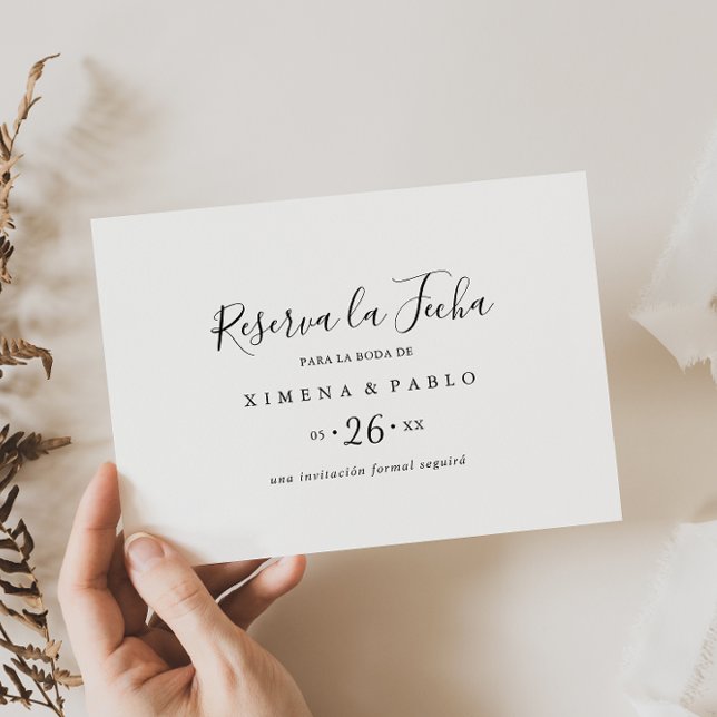 Einfache Minimalistische, horizontale Reserva la F Save The Date (Von Creator hochgeladen)