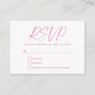 Einfache Minimalistische Hot Pink-Script-UAWG Begleitkarte