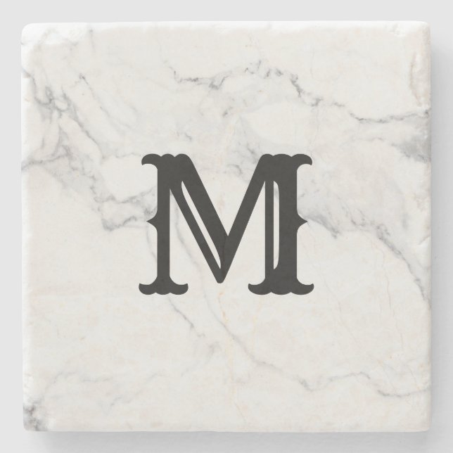 Einfache Minimalistische Initialbuchstabengestaltu Steinuntersetzer (Vorderseite)