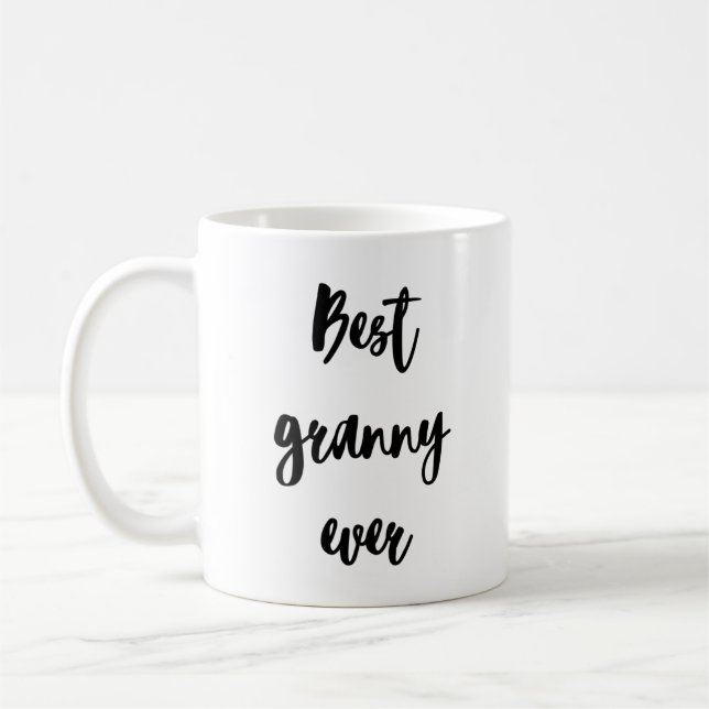 Einfache Minimalistische Kalligrafie Beste Granny  Kaffeetasse (Links)
