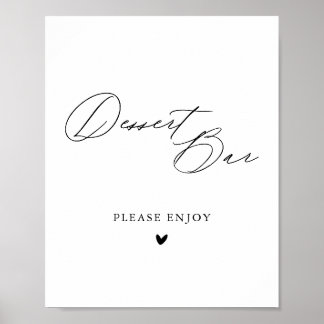 Einfache Minimalistische Kalligrafie Hochzeitstort Poster