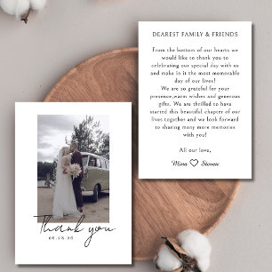 Einfache Minimalistische Kalligrafieschrift Foto H Dankeskarte