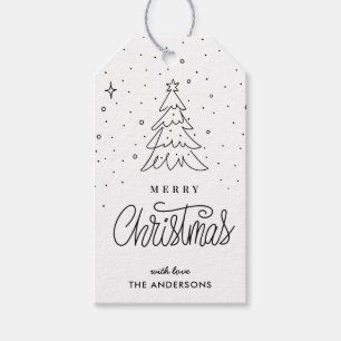 Einfache Minimalistische Kiefernbaum-Geschenkanhän Geschenkanhänger