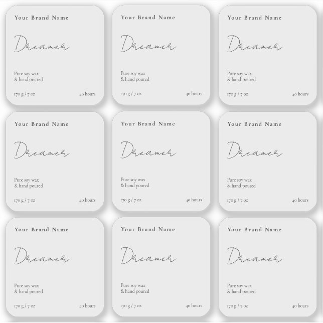 Einfache Minimalistische Klare Candle Square Aufkl Aufkleber (Vorderseite)