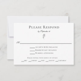 Einfache Minimalistische klassische Elegante Leaf- RSVP Karte