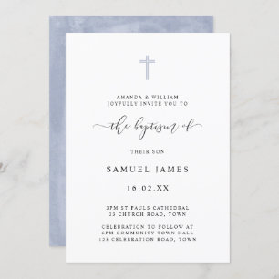 Einfache Minimalistische klassische Wasserfarbe Bl Einladung