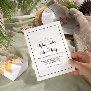 Einfache Minimalistische Lässige Rahmenhochzeit Einladung