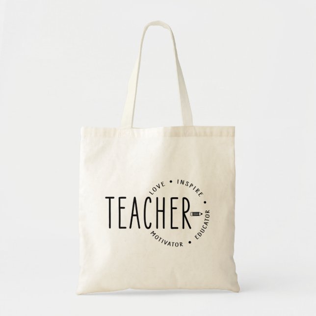 Einfache Minimalistische Lehrerbewertung Tote Bag Tragetasche (Vorne)