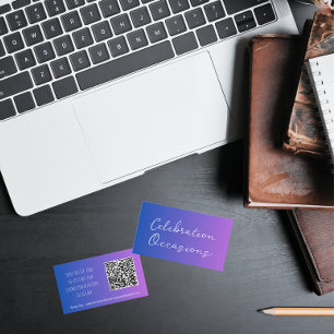 Einfache Minimalistische Lila Gradient QR Visitenkarte