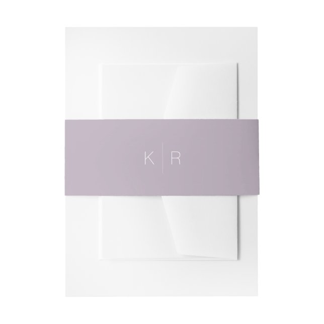 Einfache Minimalistische Lilac Lila Wedding Bly Ba Einladungsbanderole (Vorderseite Beispiel)
