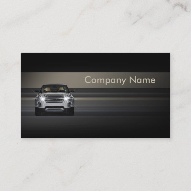 Einfache Minimalistische Line Car Business Card Visitenkarte (Vorderseite)