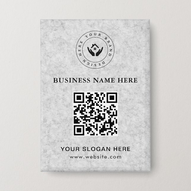 Einfache Minimalistische Logo- und Textwerbung Button (Vorderseite)