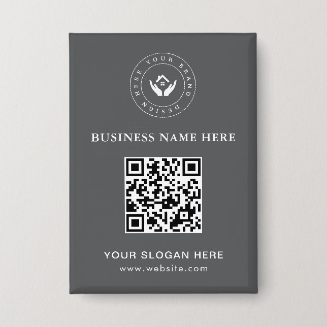 Einfache Minimalistische Logo- und Textwerbung Button (Vorderseite)