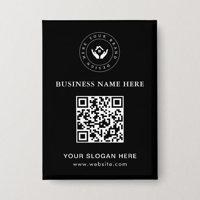 Einfache Minimalistische Logo- und Textwerbung Button (Vorderseite)