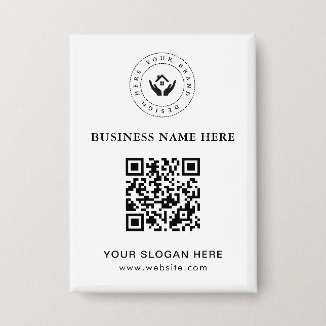 Einfache Minimalistische Logo- und Textwerbung Button (Vorderseite)