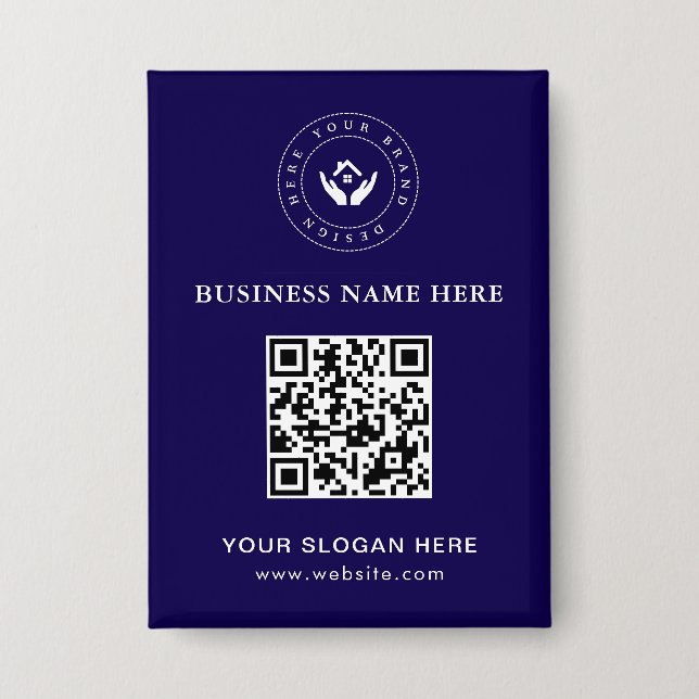 Einfache Minimalistische Logo- und Textwerbung Button (Vorderseite)