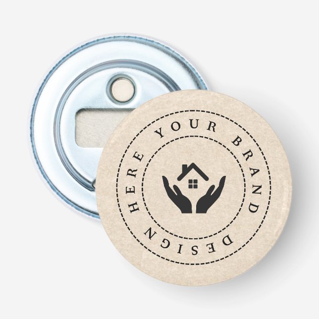 Einfache Minimalistische Logo- und Textwerbung Flaschenöffner (Vorderseite)